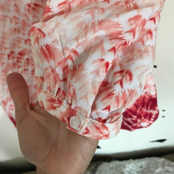 SONOMA red white tie dye print tunic top XS - Picture 8 of 8